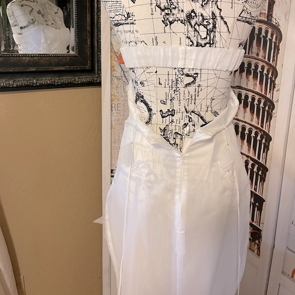 Botanics & Petals Luxury Maxi Dress In Summer White+Gold Droplets+Drop Petals - Picture 12 of 16